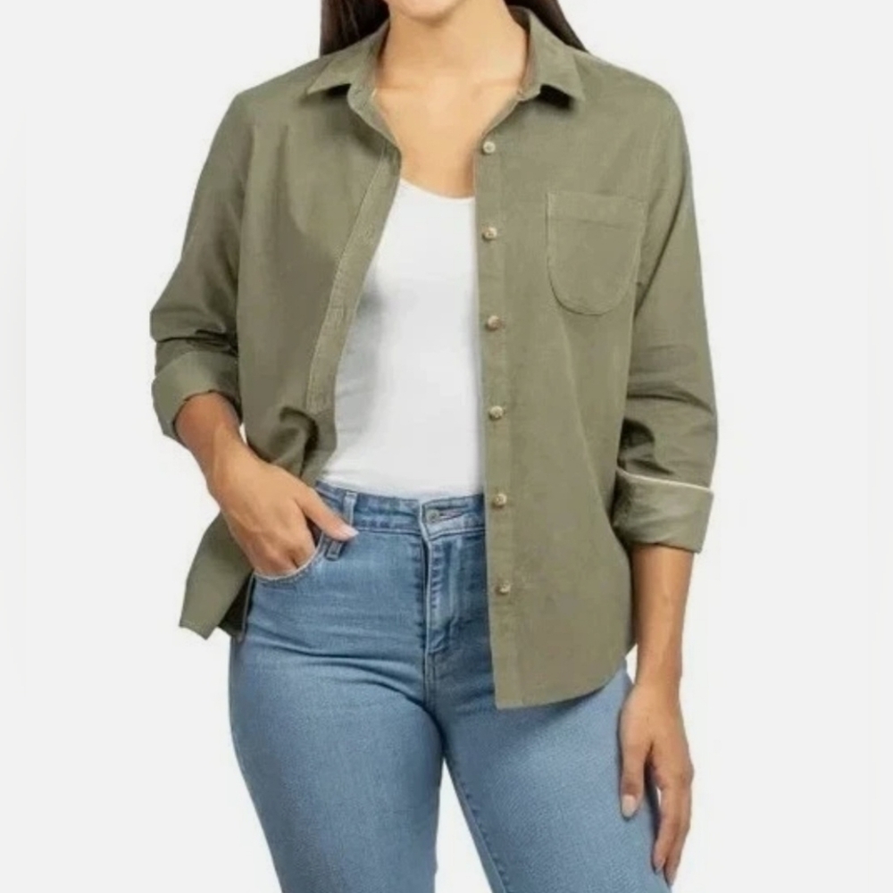 Jachs Girlfriend Women's Mini Corduroy Button Up Shirt